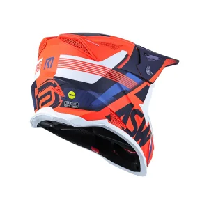 Capacete ASW R1 Mips Neo Laranja Flúor/Azul/Branco - Spinelli
